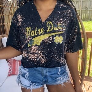 Foot Locker Notre Dame Custom Bleached Crop Top